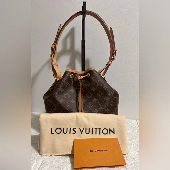 LIKE NEW CONDITION GORGEOUS AUTHENTIC LOUIS VUITTON PETITE NOE | FREE PINK LINER - Picture 6 of 15
